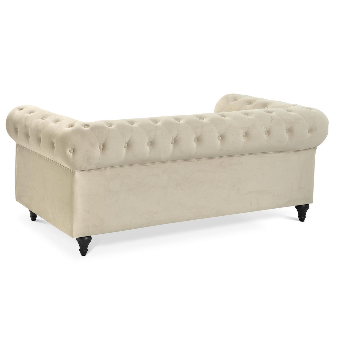 Chesterfield Sofa Suite - Cream Velvet Furniture Bargainia