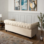 Chesterfield Sofa Suite - Cream Velvet - Bargainia.com - 