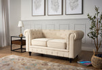 Chesterfield Sofa Suite - Cream Velvet - Bargainia.com - 