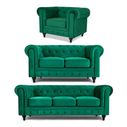 Chesterfield Sofa Suite - Jade Green Velvet - Bargainia.com - 5056536103697 - H - 8200 - VLV - GN - S321