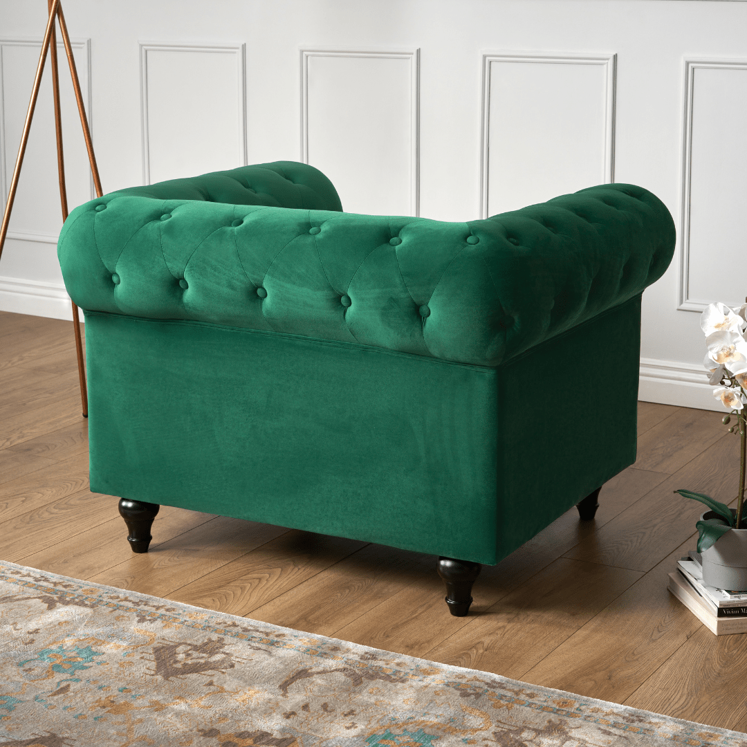 Chesterfield Sofa Suite - Jade Green Velvet Furniture Bargainia