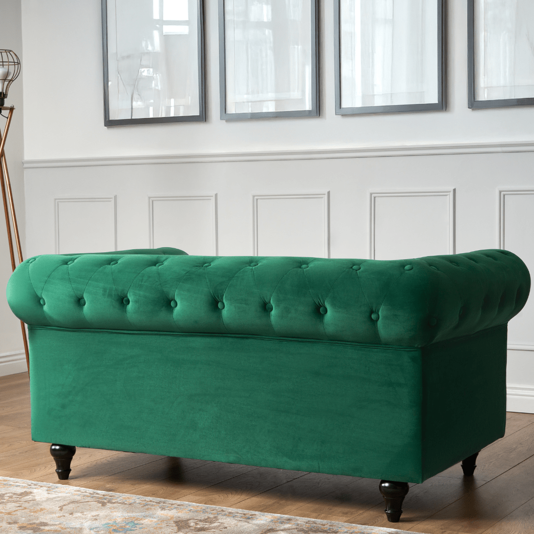 Chesterfield Sofa Suite - Jade Green Velvet Furniture Bargainia