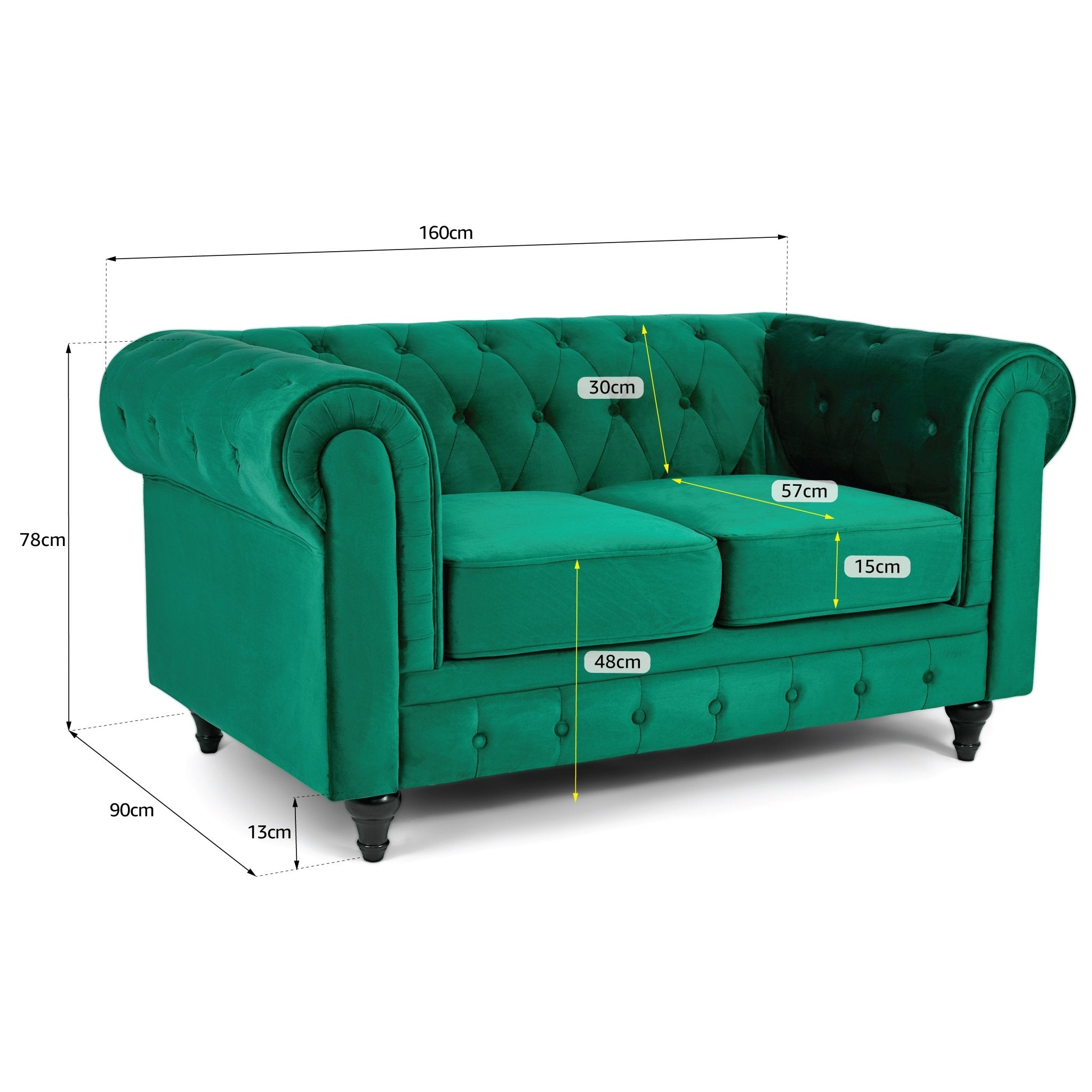 Chesterfield Sofa Suite - Jade Green Velvet Furniture Bargainia