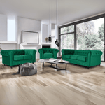 Chesterfield Sofa Suite - Jade Green Velvet - Bargainia.com - 