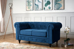 Chesterfield Sofa Suite - Navy Blue Velvet - Bargainia.com - 