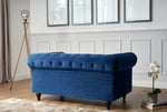 Chesterfield Sofa Suite - Navy Blue Velvet - Bargainia.com - 