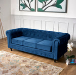 Chesterfield Sofa Suite - Navy Blue Velvet - Bargainia.com - 