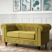 Chesterfield Sofa Suite - Olive Gold Velvet Furniture Bargainia