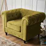 Chesterfield Sofa Suite - Olive Gold Velvet - Bargainia.com - 