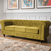 Chesterfield Sofa Suite - Olive Gold Velvet Furniture Bargainia