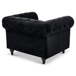 Chesterfield Sofa Suite - Velvet Black - Bargainia.com - 