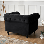 Chesterfield Sofa Suite - Velvet Black - Bargainia.com - 