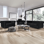 Chesterfield Sofa Suite - Velvet Black - Bargainia.com - 