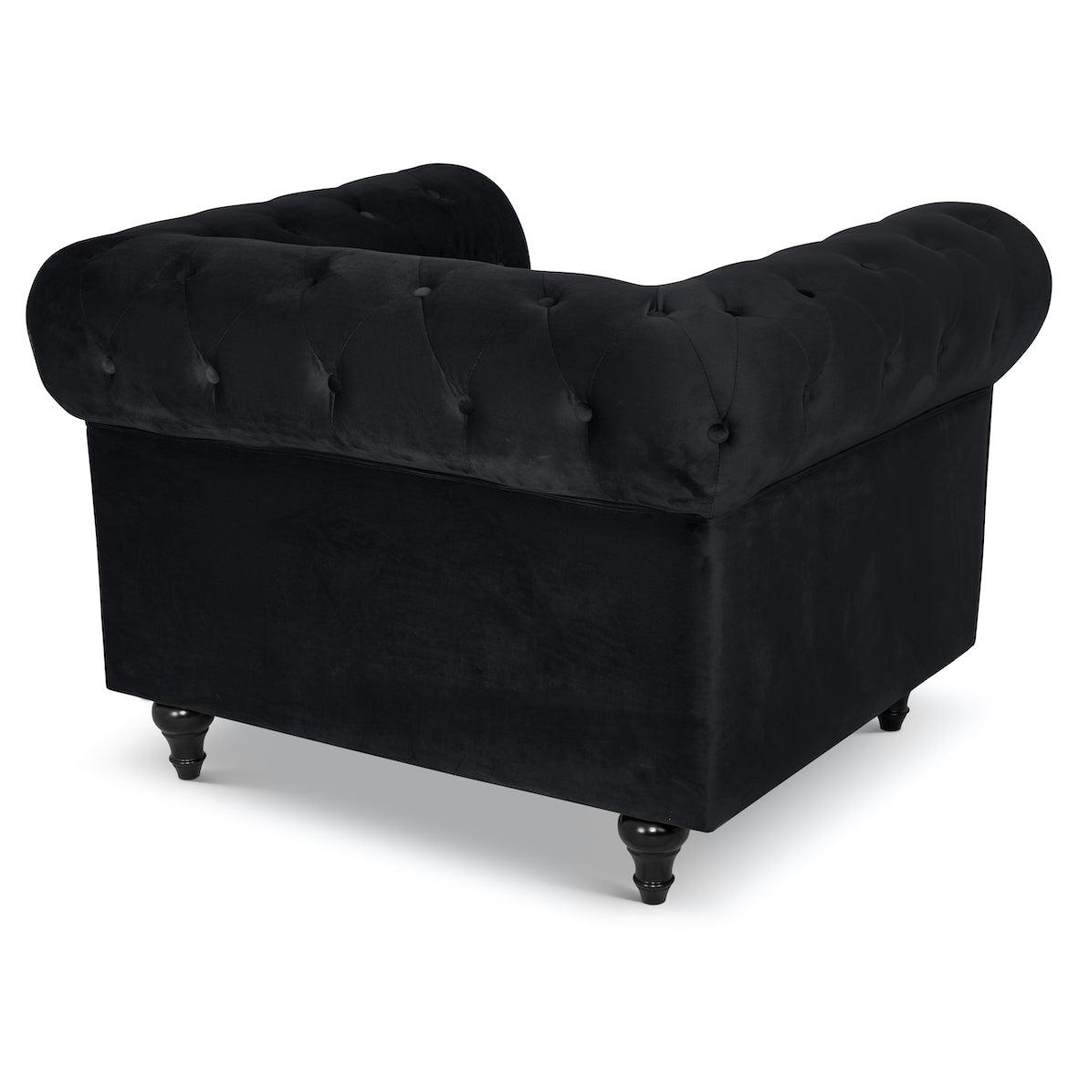 Chesterfield Sofa Suite - Velvet Black Furniture Bargainia