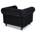 Chesterfield Sofa Suite - Velvet Black - Bargainia.com - 