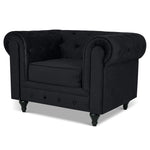 Chesterfield Sofa Suite - Velvet Black - Bargainia.com - 