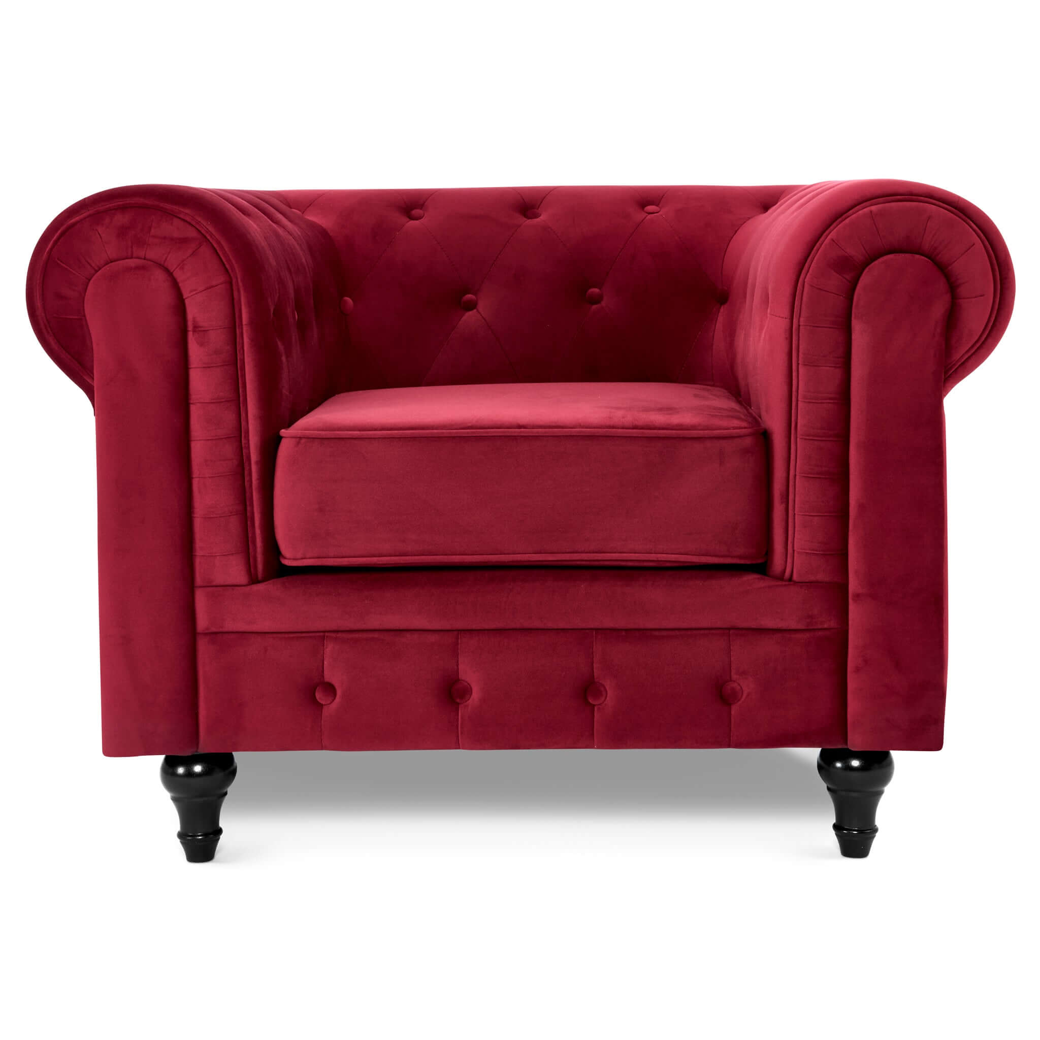 Chesterfield Sofa Suite - Wine Red Velvet Furniture Bargainia