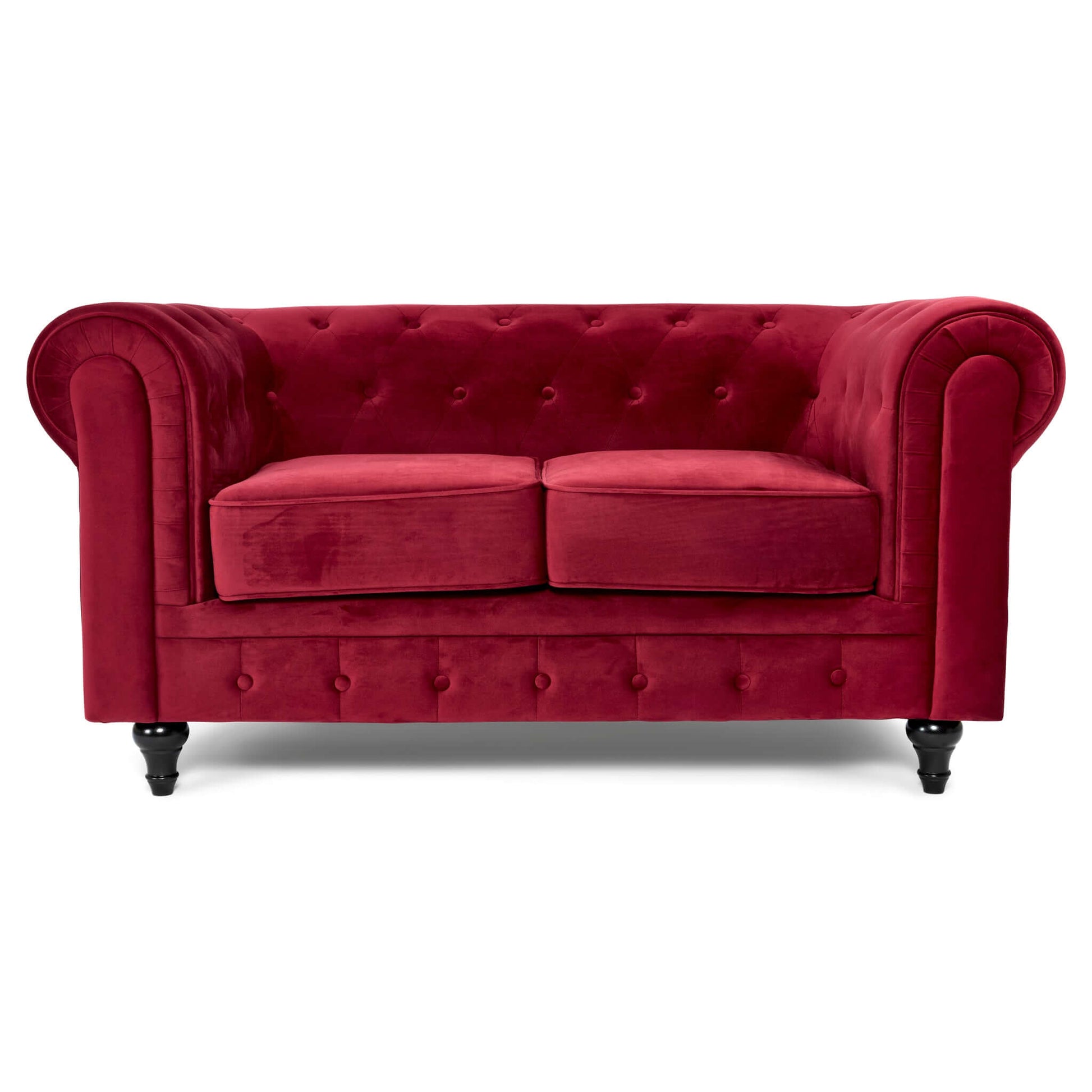 Chesterfield Sofa Suite - Wine Red Velvet Furniture Bargainia