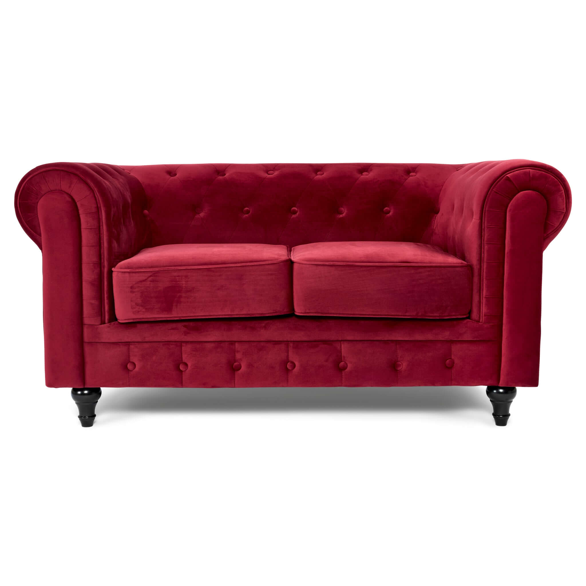 Chesterfield Sofa Suite - Wine Red Velvet Furniture Bargainia