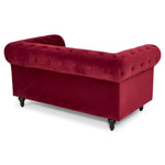 Chesterfield Sofa Suite - Wine Red Velvet - Bargainia.com - 