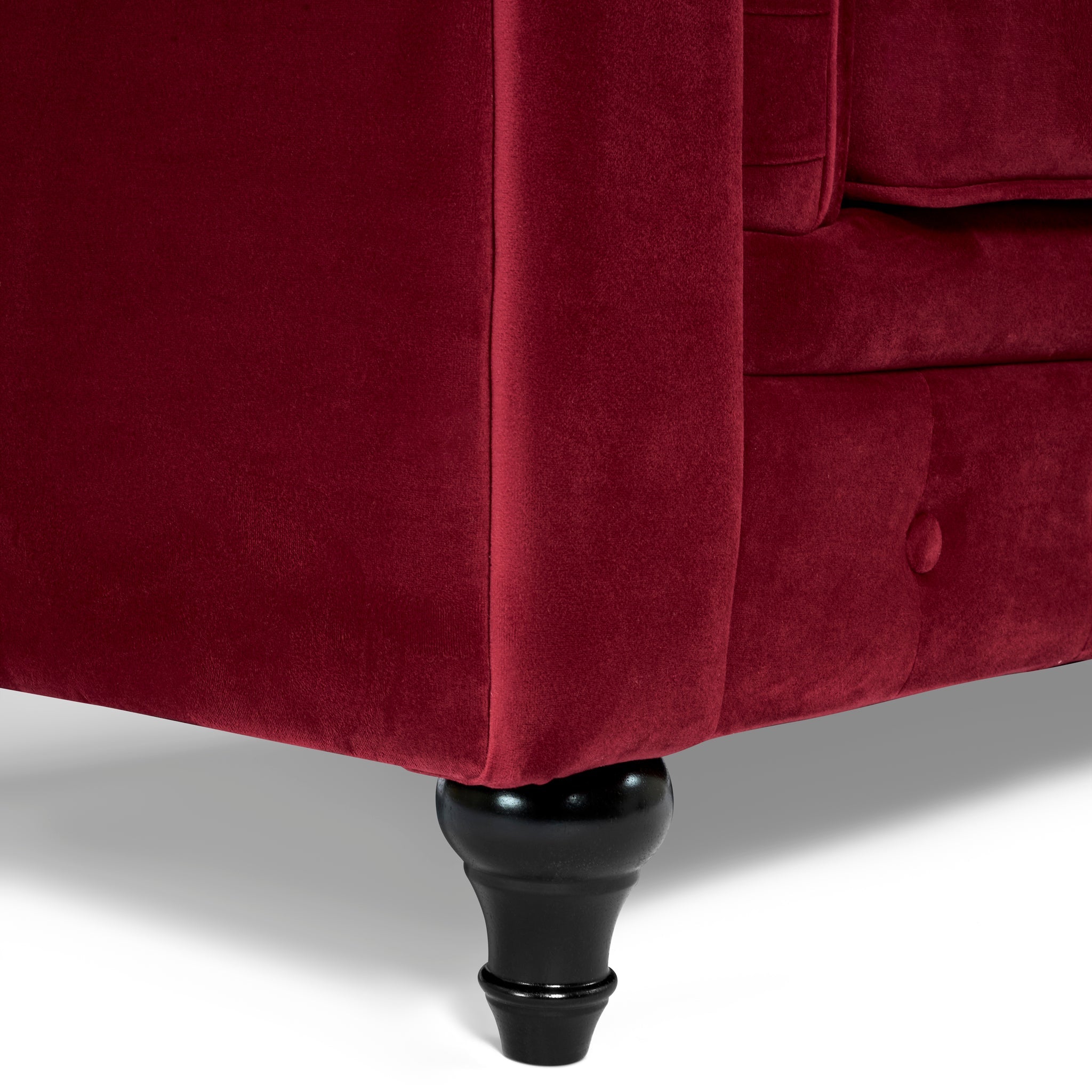 Chesterfield Sofa Suite - Wine Red Velvet