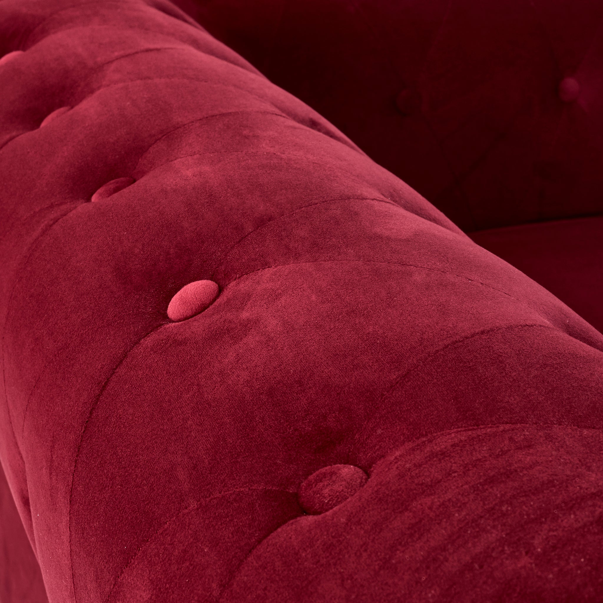 Chesterfield Sofa Suite - Wine Red Velvet