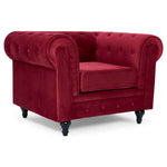 Chesterfield Sofa Suite - Wine Red Velvet - Bargainia.com - 