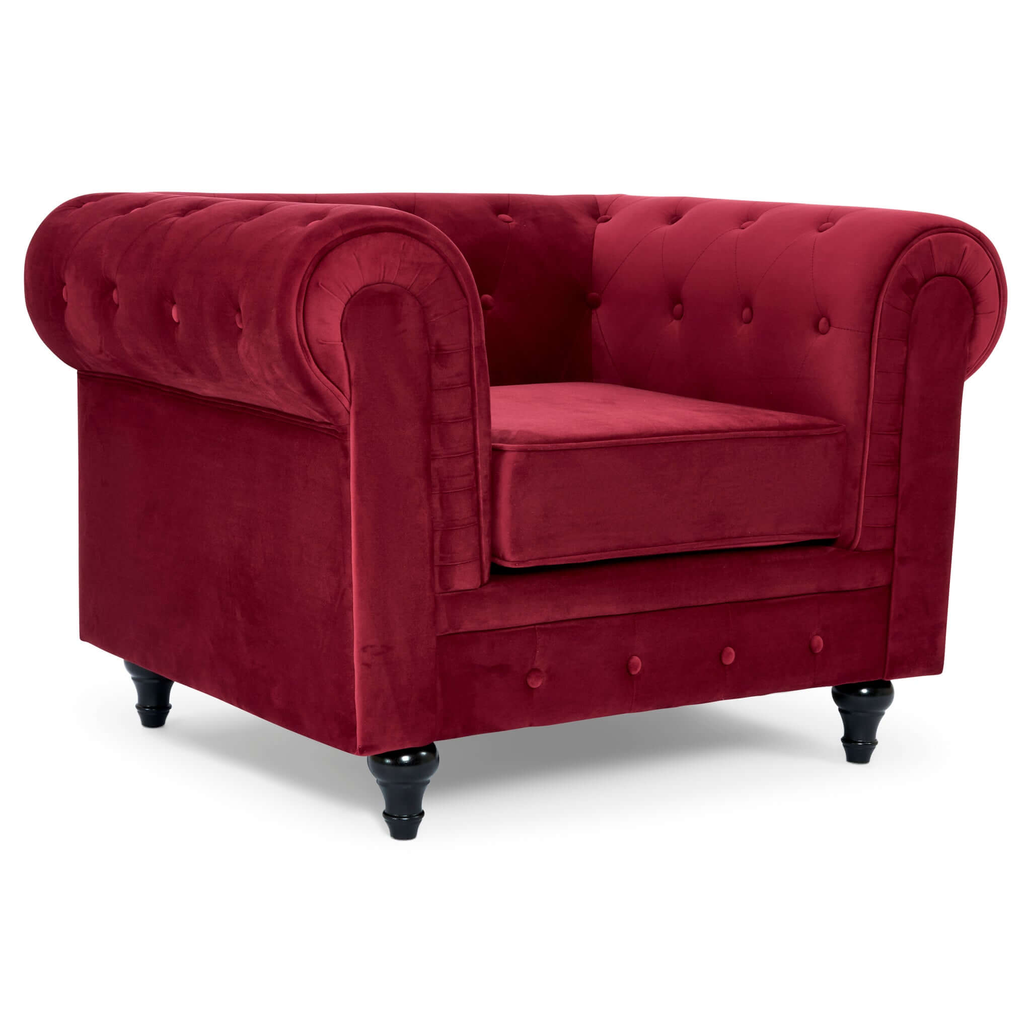 Chesterfield Sofa Suite - Wine Red Velvet Furniture Bargainia
