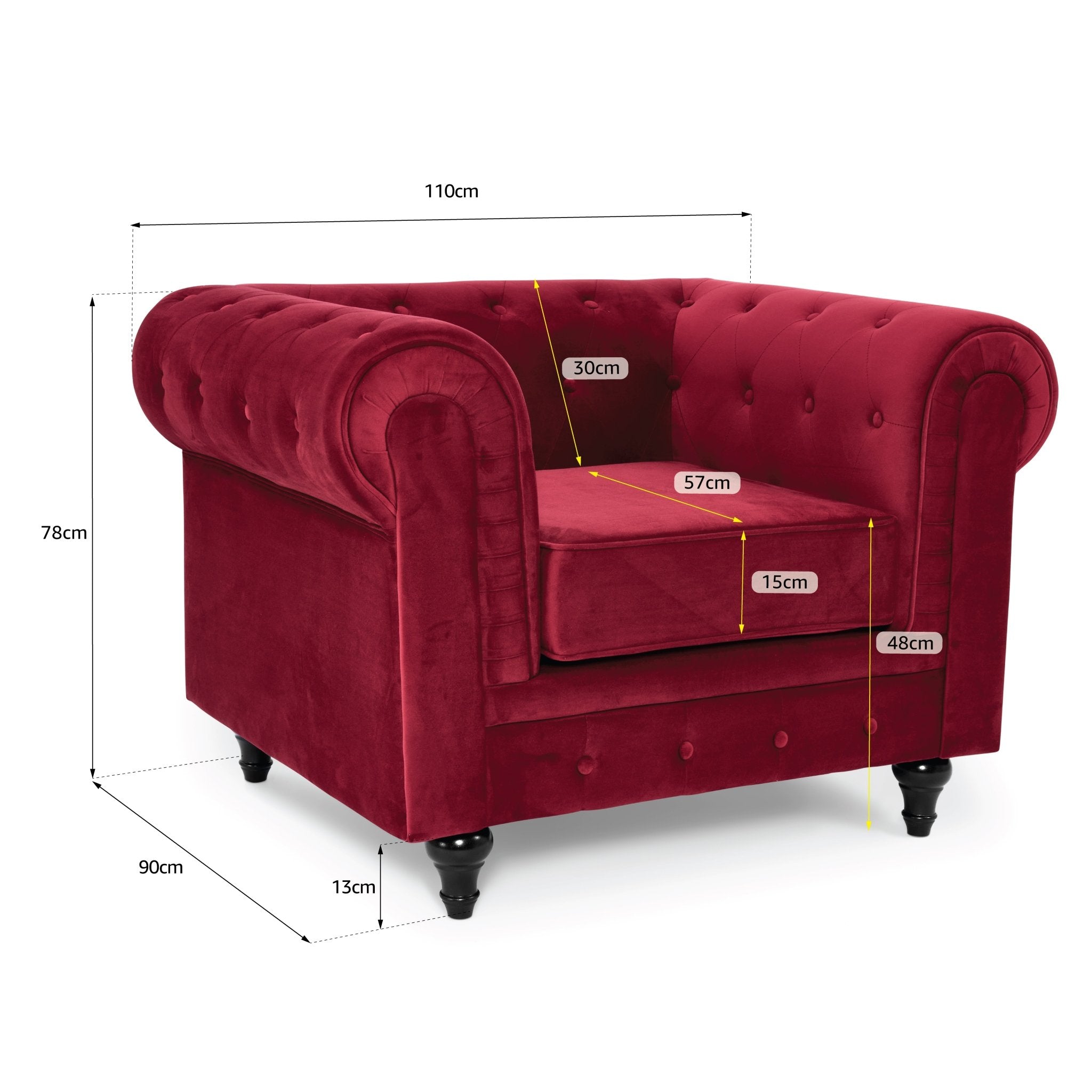 Chesterfield Sofa Suite - Wine Red Velvet Furniture Bargainia