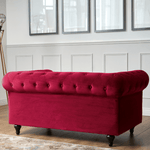 Chesterfield Sofa Suite - Wine Red Velvet - Bargainia.com - 