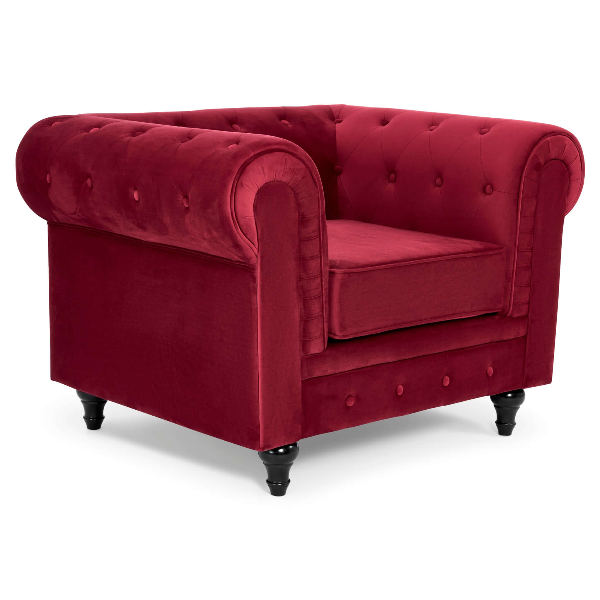 Chesterfield Sofa Suite - Wine Red Velvet Furniture Bargainia