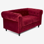 Chesterfield Sofa Suite - Wine Red Velvet - Bargainia.com - 