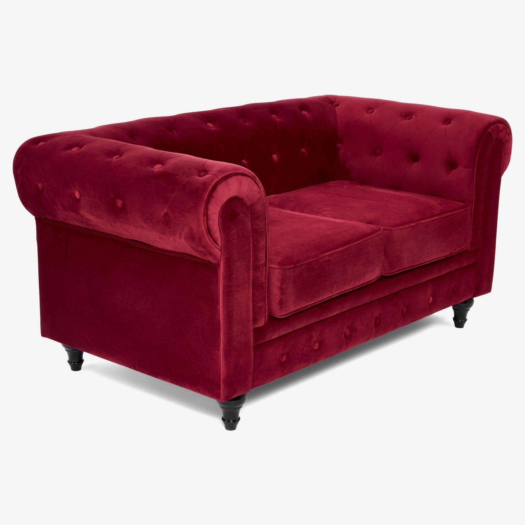Chesterfield Sofa Suite - Wine Red Velvet - Bargainia.com - 