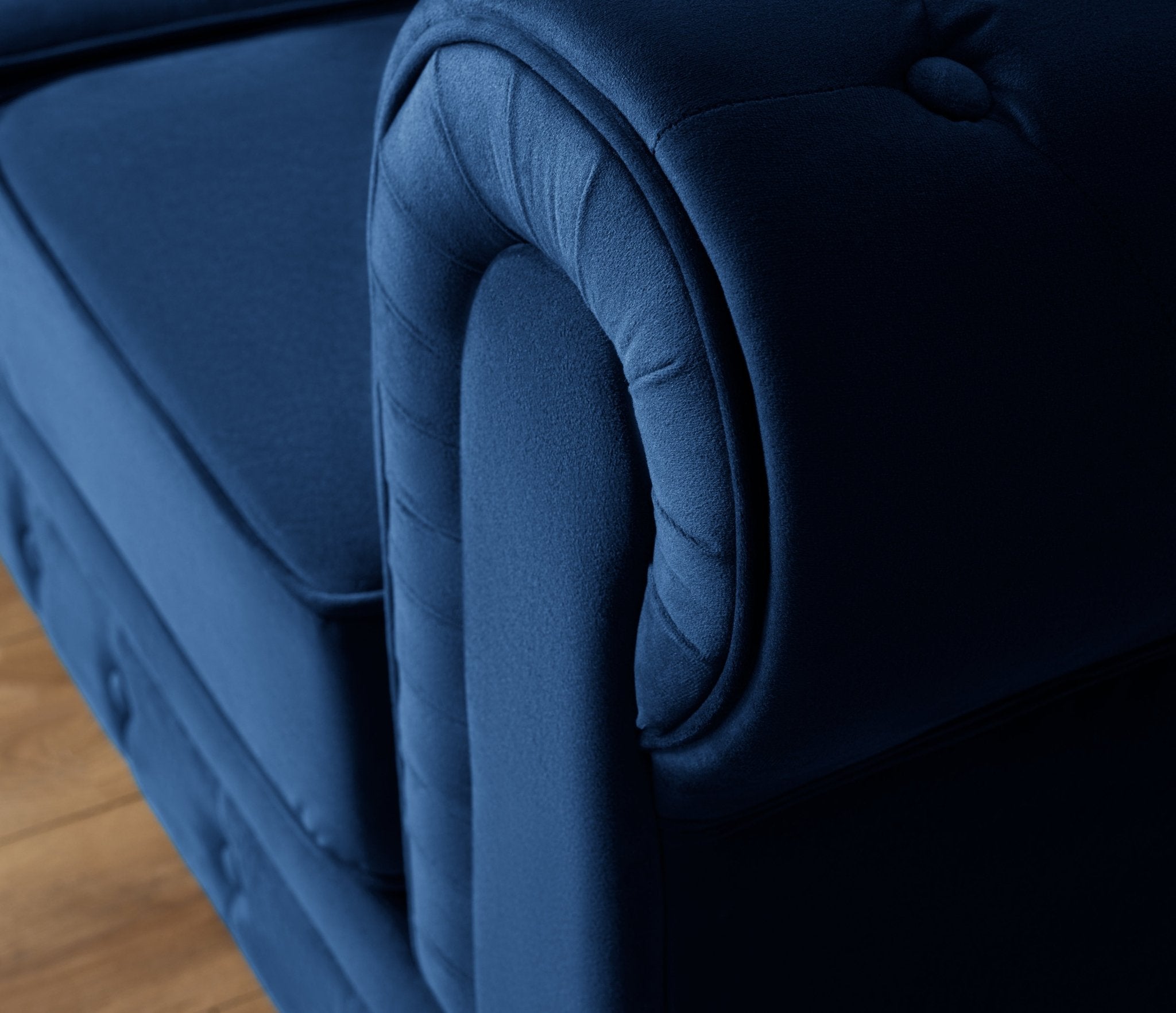 Chesterfield Velvet Armchair - Blue Furniture Bargainia
