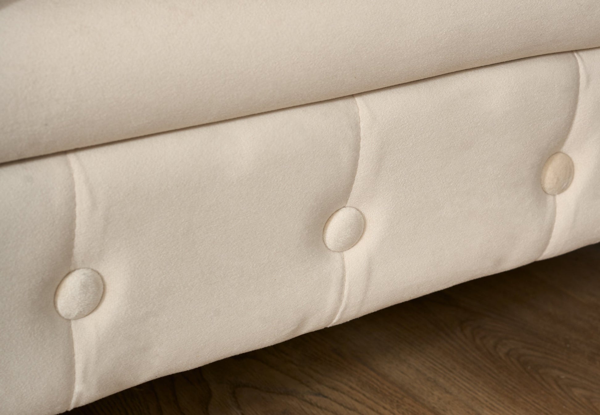 Chesterfield Velvet Armchair - Cream Furniture Bargainia