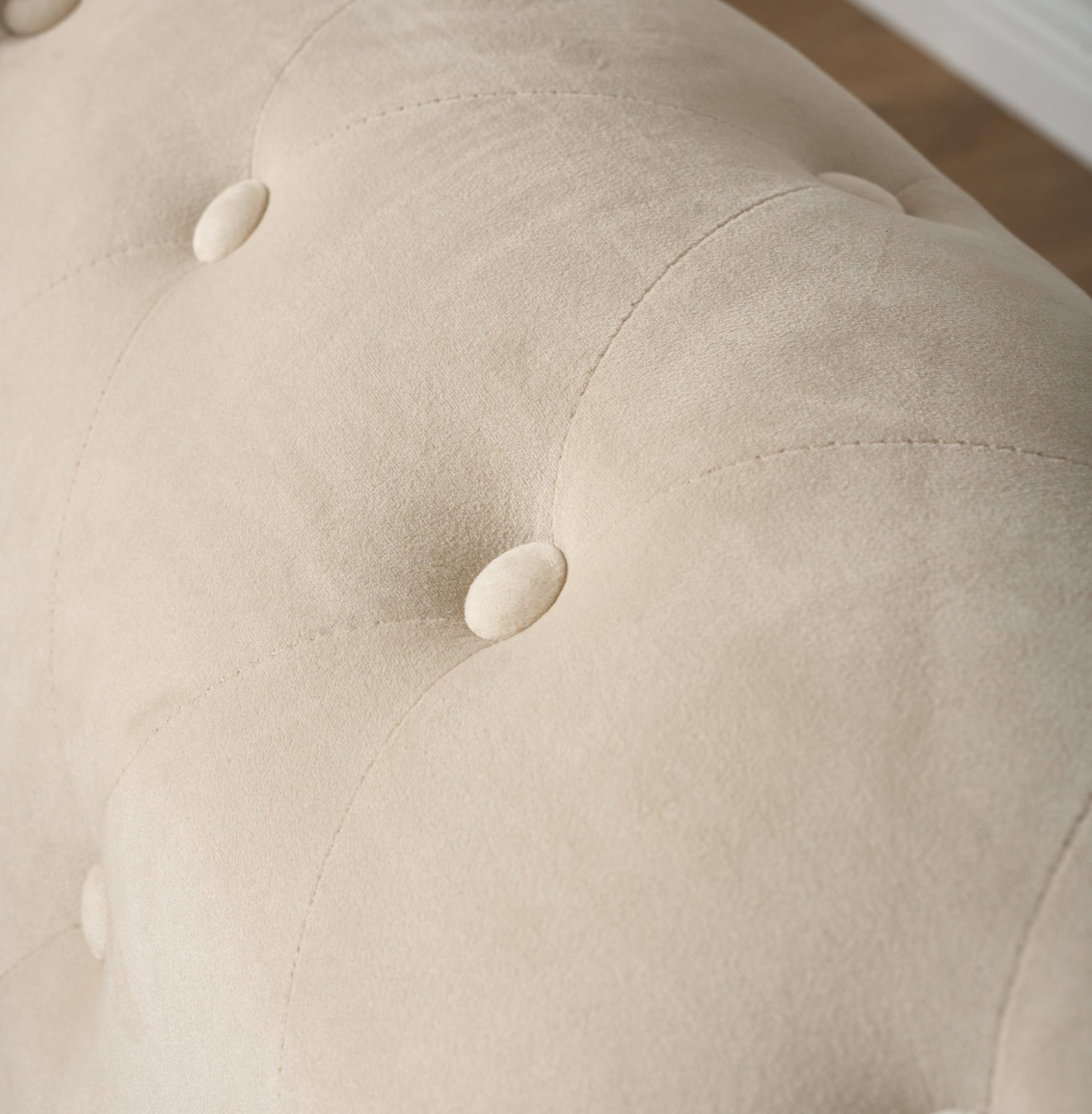 Chesterfield Velvet Arm Chair - Cream - Bargainia.com - 