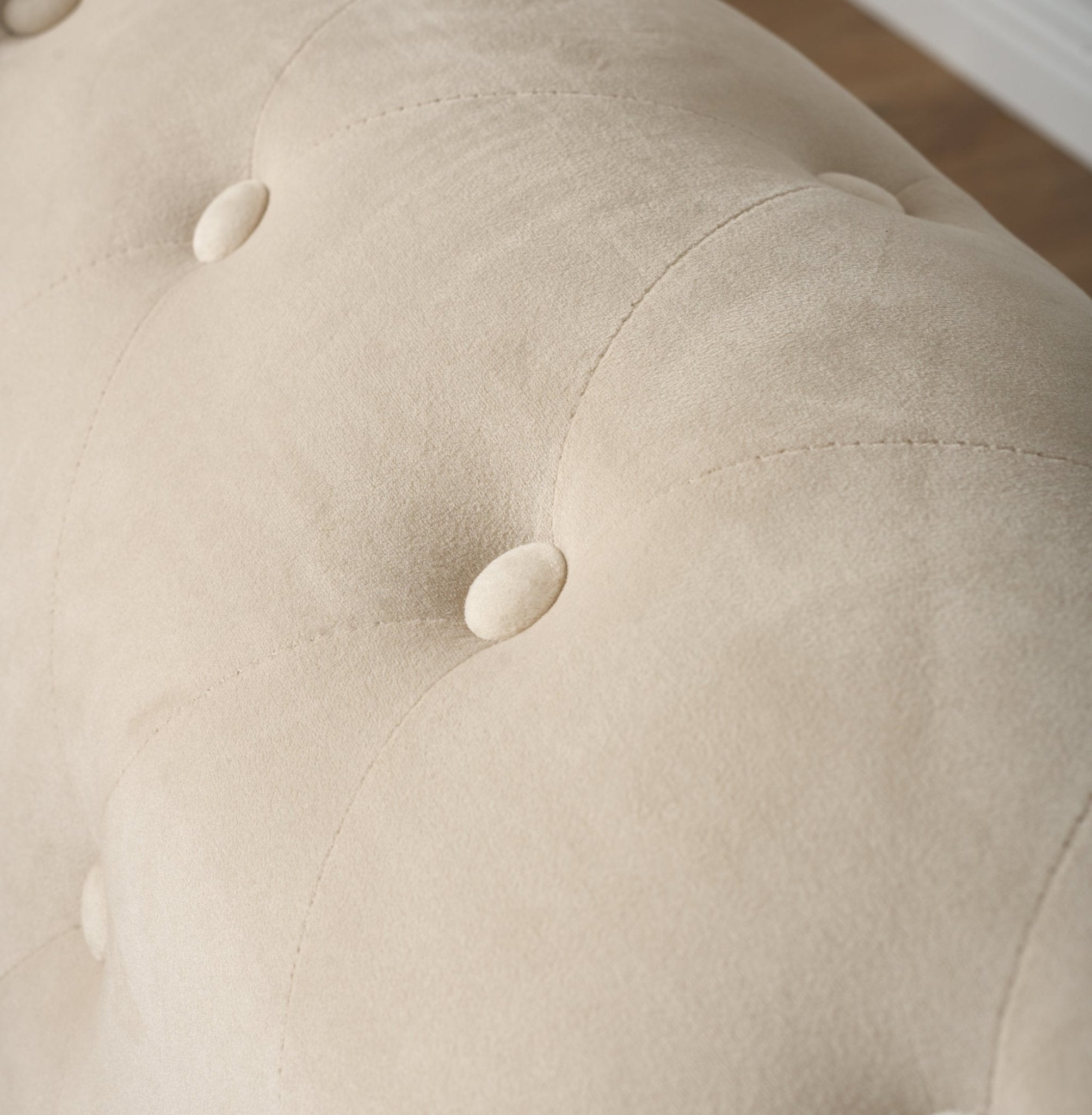 Chesterfield Velvet Armchair - Cream Furniture Bargainia