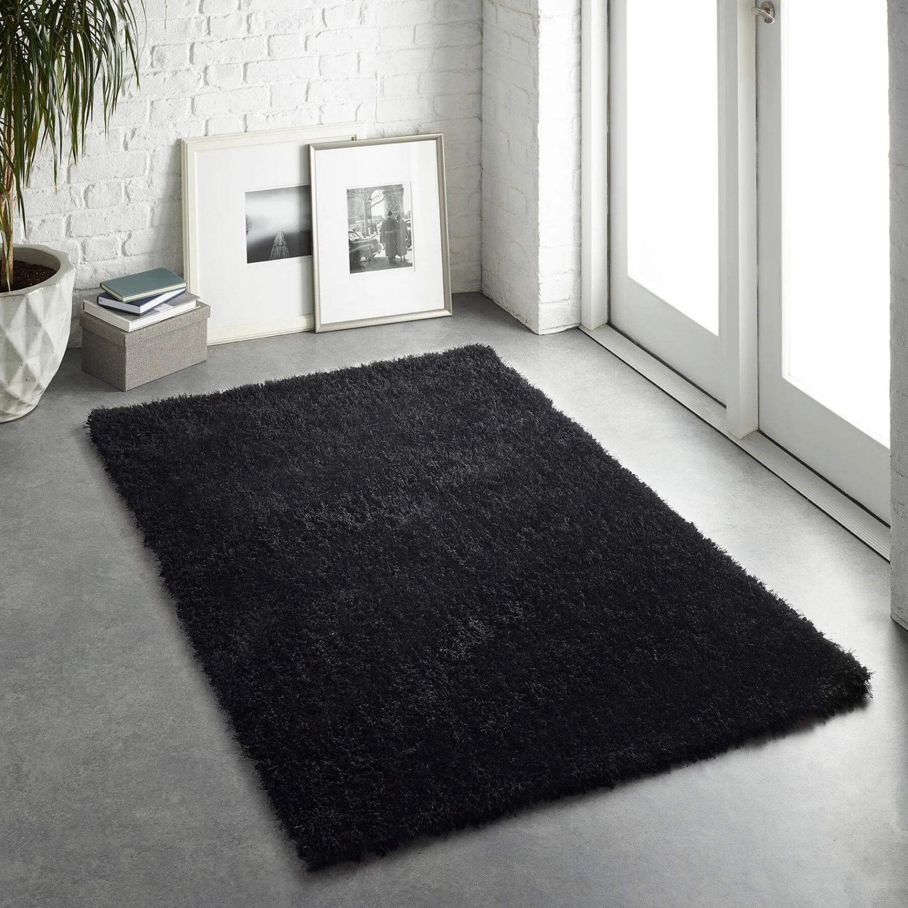 Chicago Black Shaggy Rug - Bargainia.com - 