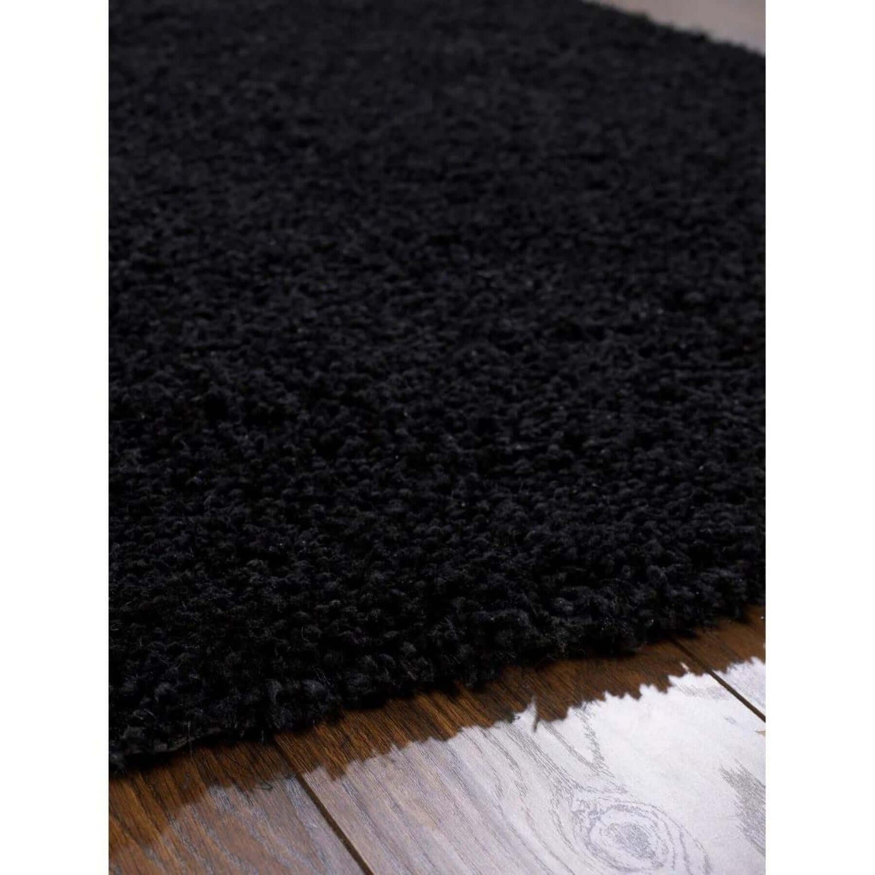Chicago Black Shaggy Rug - Bargainia.com - 