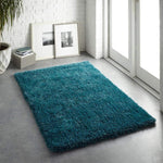 Chicago Dark Teal Shaggy Rug - Bargainia.com - 