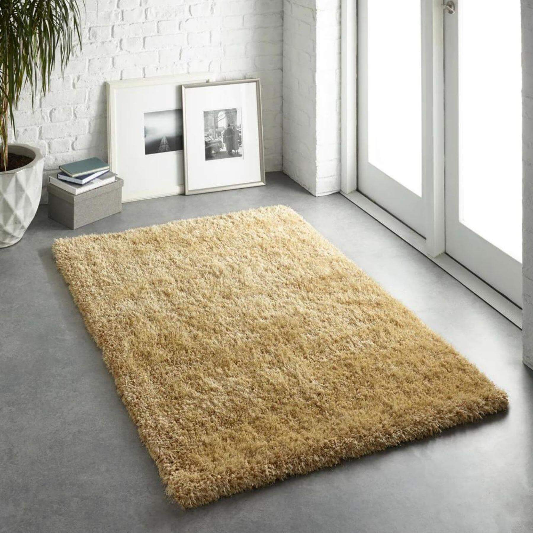 Chicago Ochre Shaggy Rug - Bargainia.com - 