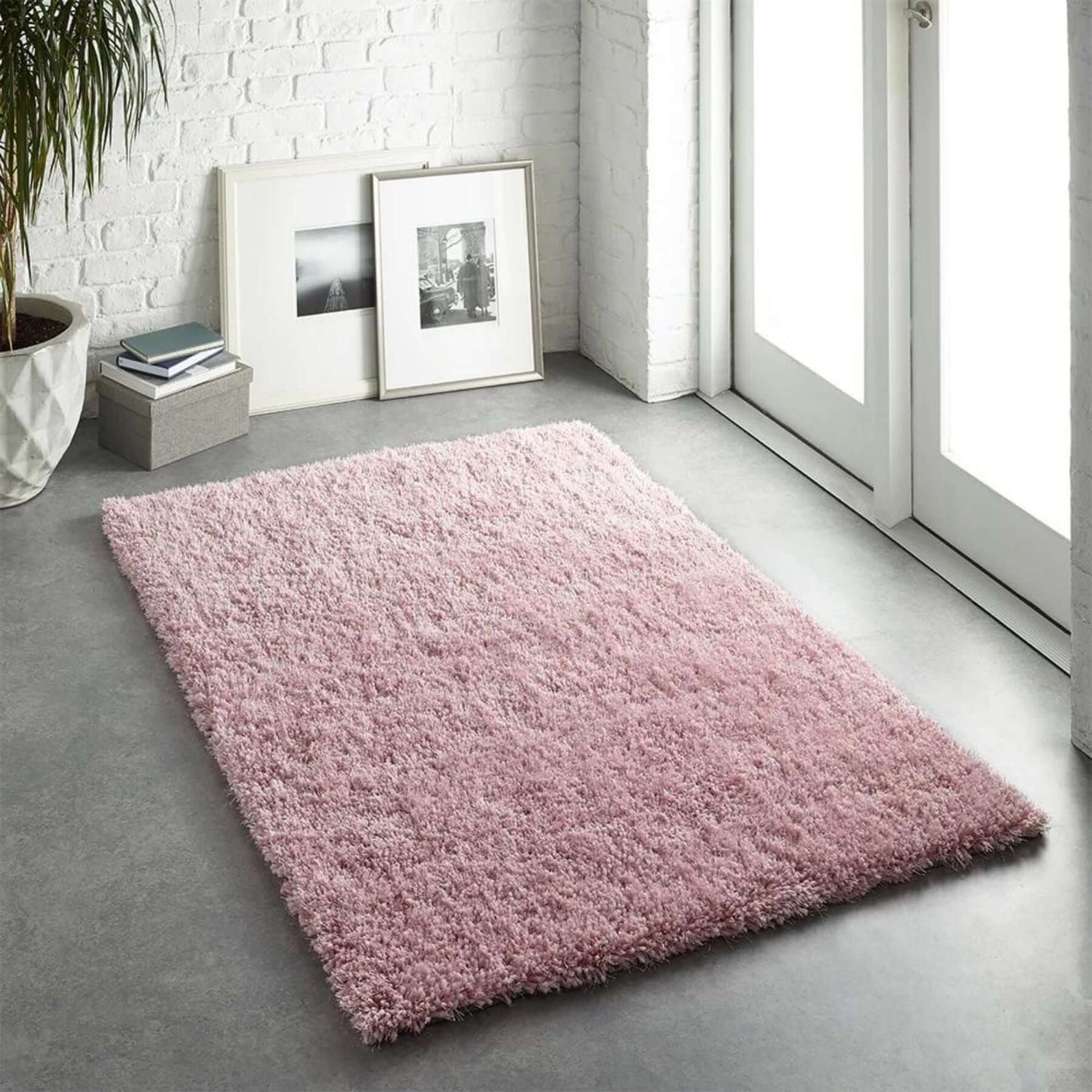 Chicago Pink Shaggy Rug - Bargainia.com - 