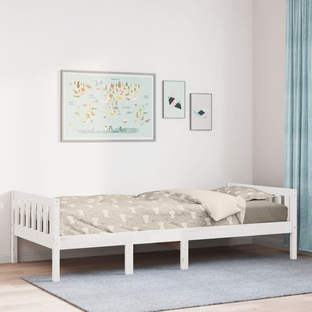 Children's Bed without Mattress White 90x200 cm Solid Wood Pine - Bargainia.com - 