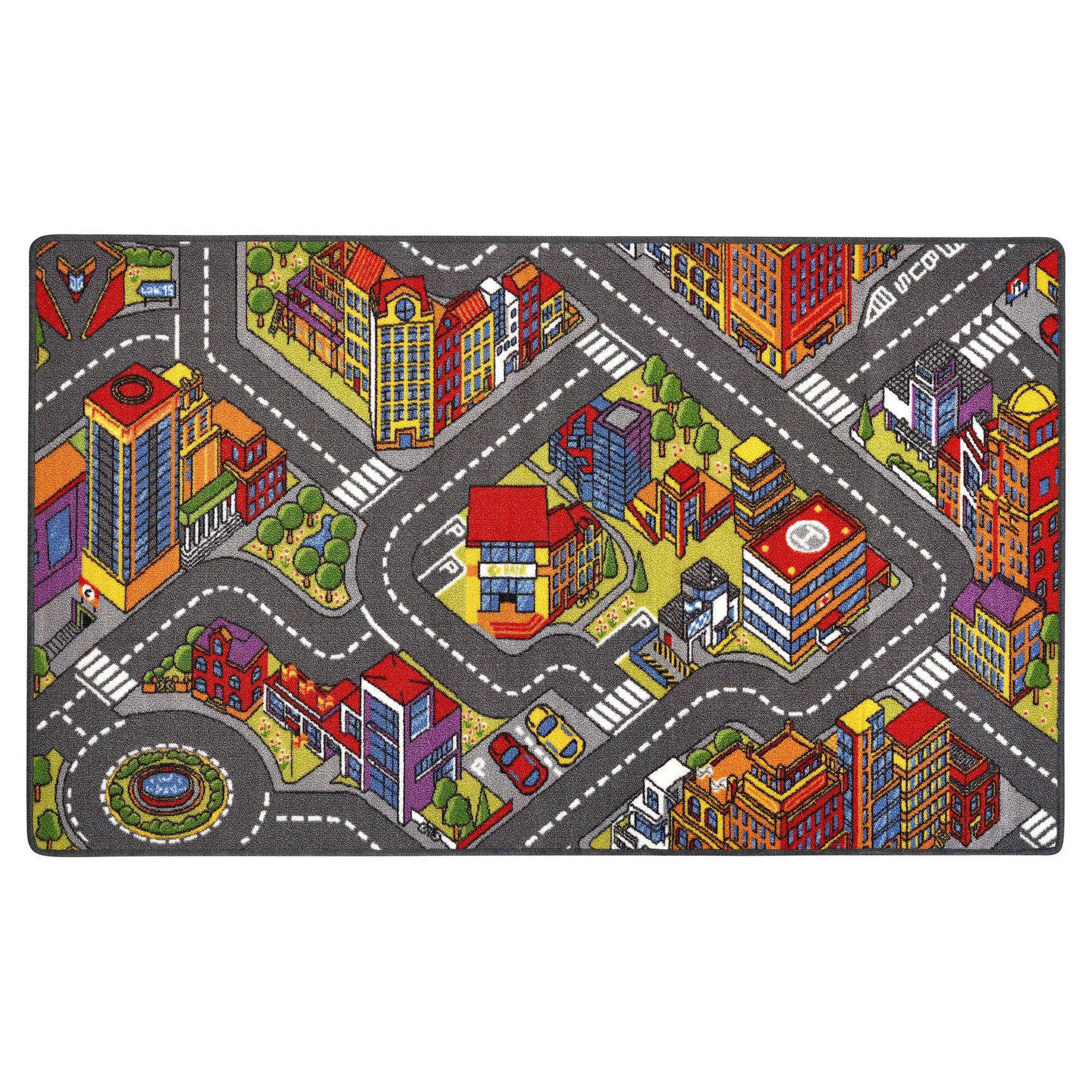 Children's Big City Mat Town Car Roads Rug - Bargainia.com - 
