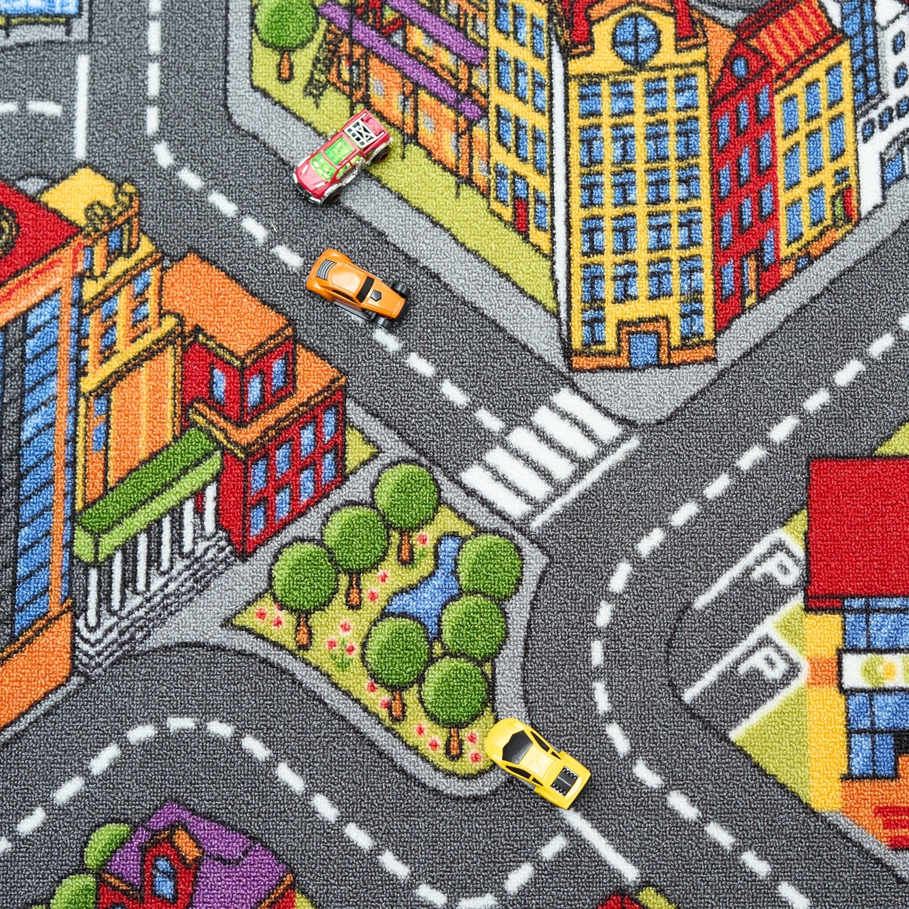 Children's Big City Mat Town Car Roads Rug - Bargainia.com - 