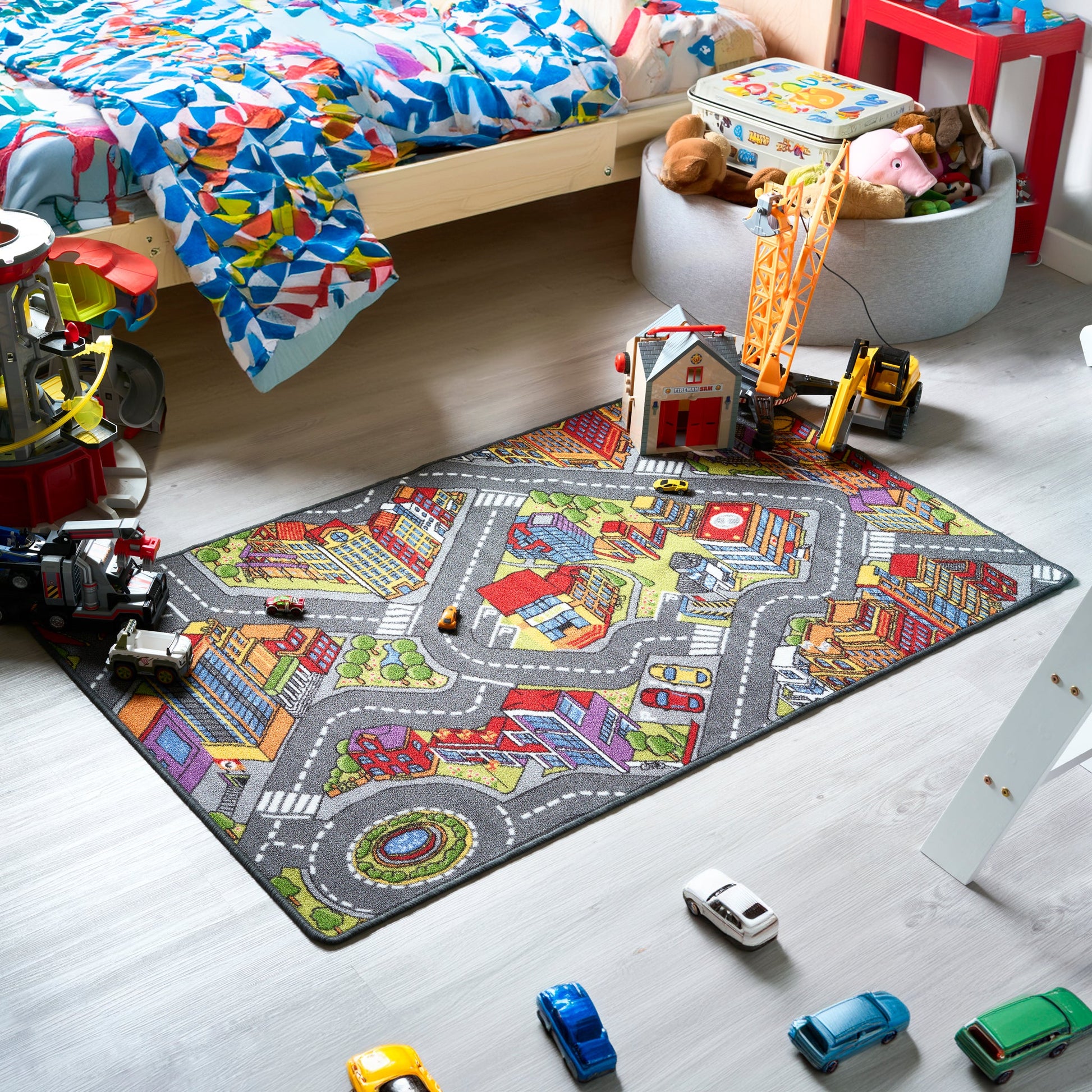 Children's Big City Mat Town Car Roads Rug Big City Kids Play Mat Clearance