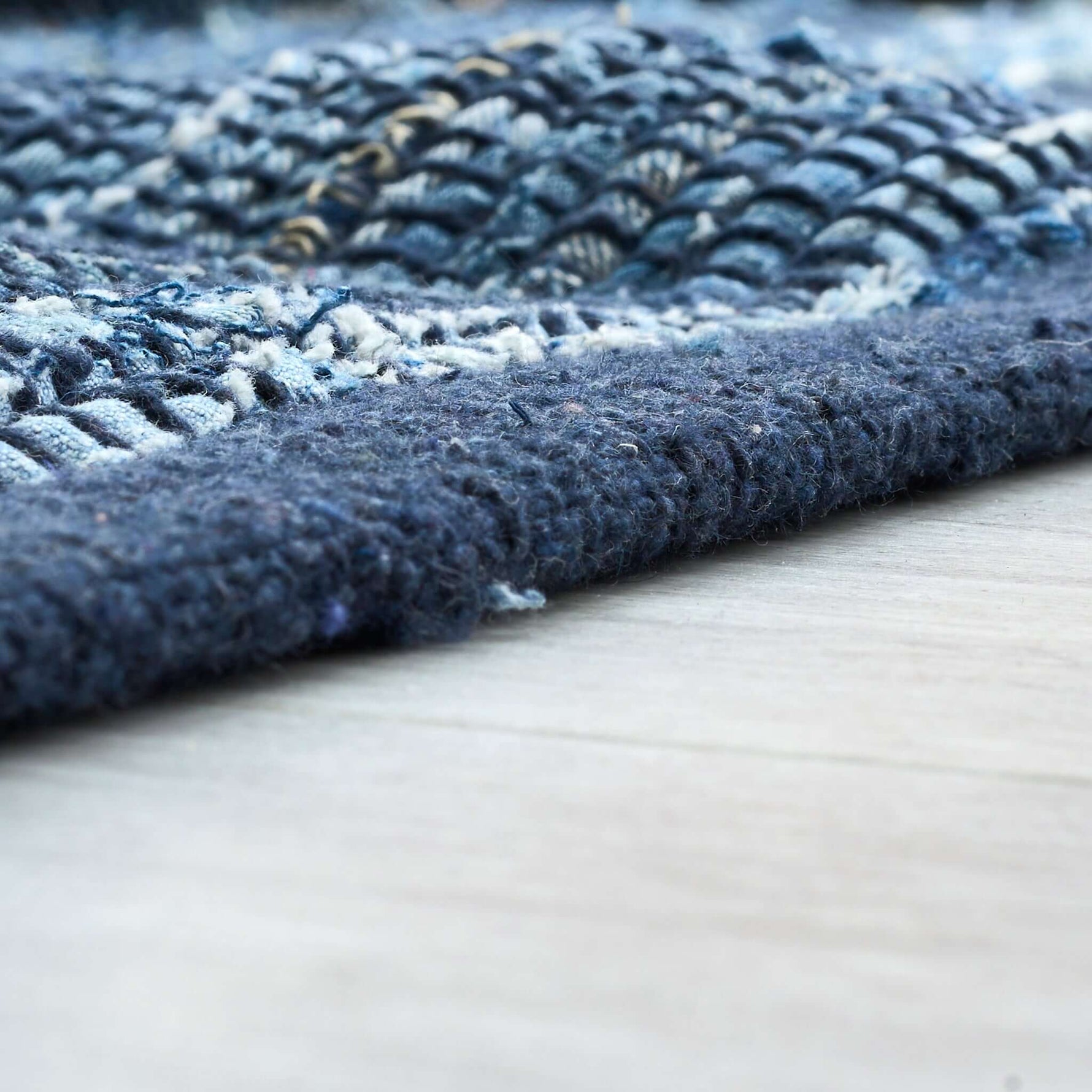 Chindi Handwoven Denim Recycled Rag Rug - Bargainia.com - 