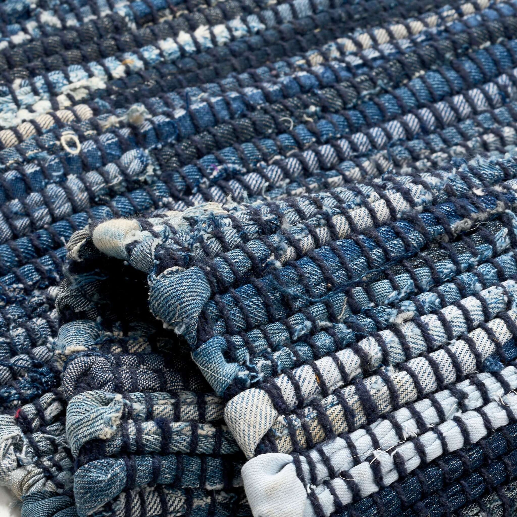 Chindi Handwoven Denim Recycled Rag Rug - Bargainia.com - 