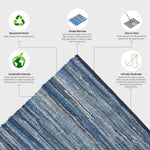 Chindi Handwoven Denim Recycled Rag Rug - Bargainia.com - 