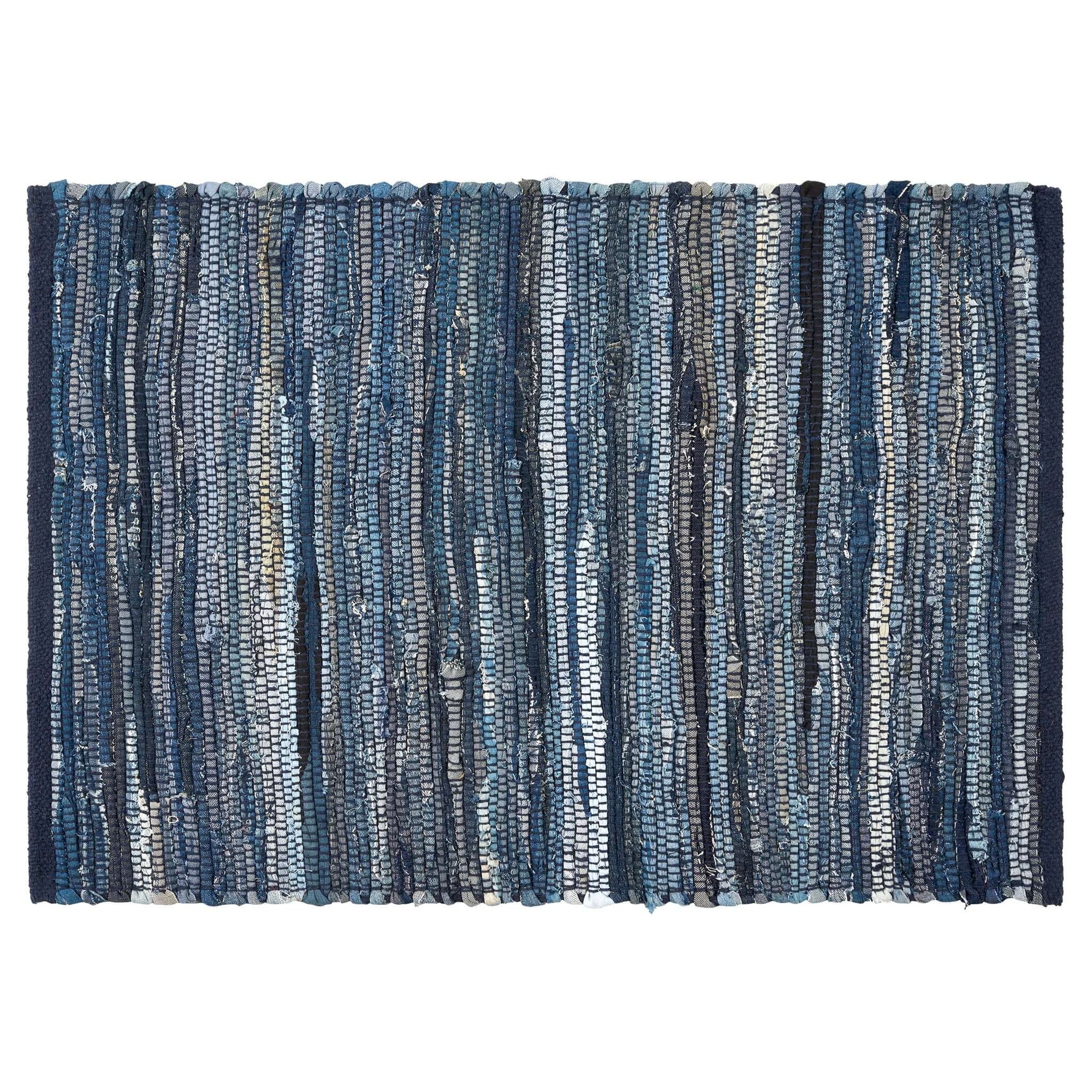 Chindi Handwoven Denim Recycled Rag Rug - Bargainia.com - 